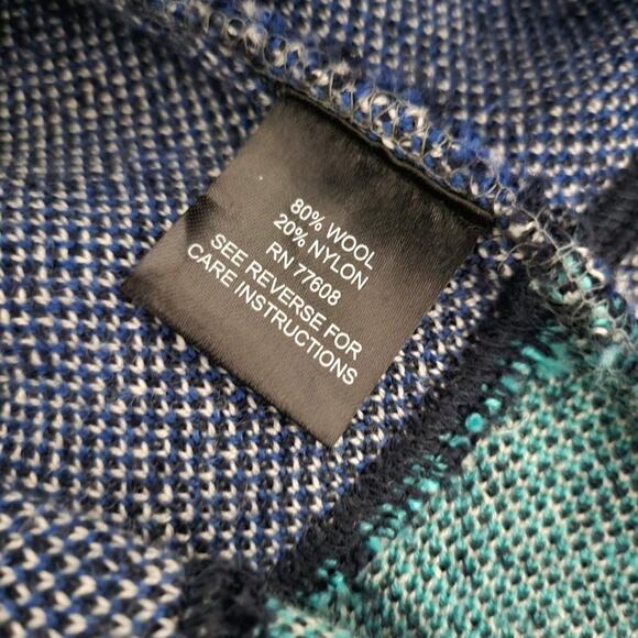 J Peterman Emmas Sweater Blue Hourglass Peplum Cardigan Green Floral Wool Small - Picture 6 of 16